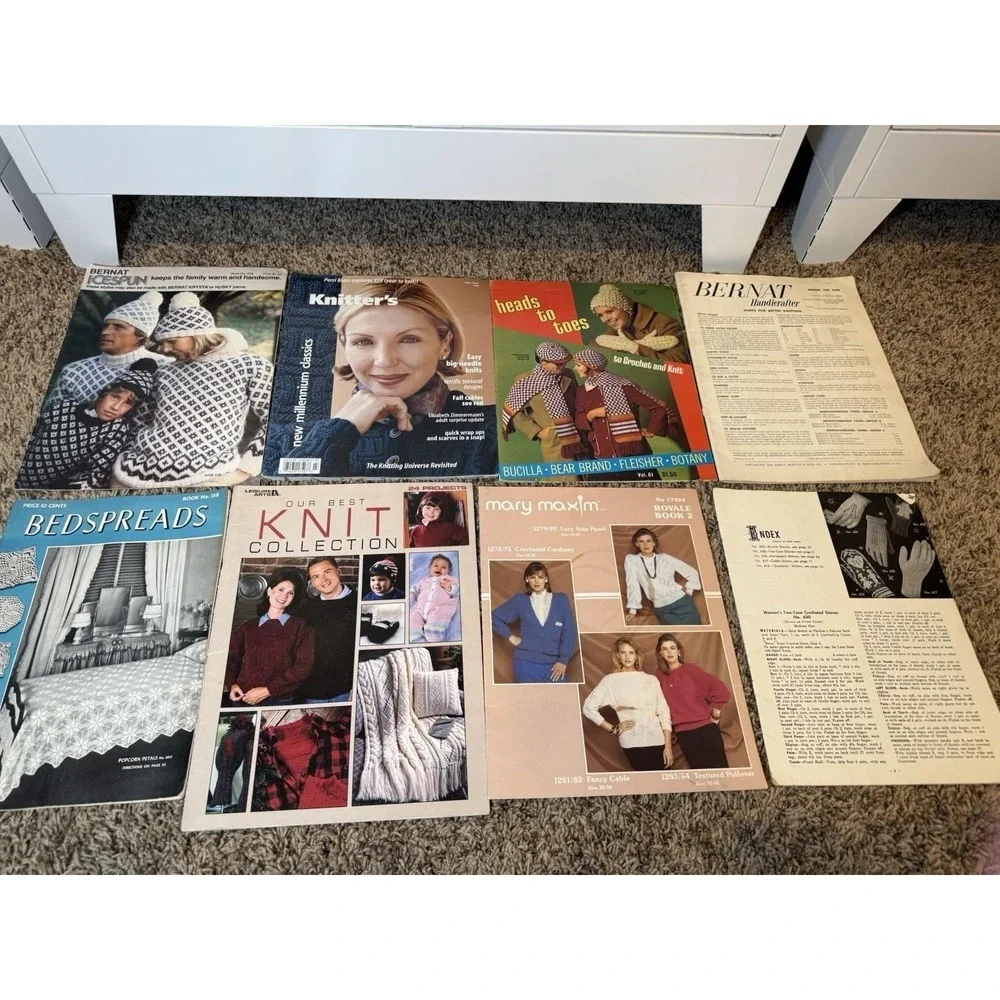 Lot of Vintage Crocheting Knitting‎ Books Patterns and Instructions